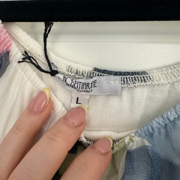 Floral Chiffon Silk Italian SummerDress - Blue and Pink - Picture 3 of 4